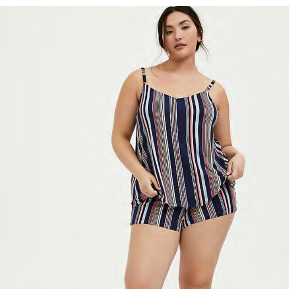 Jersey cotton navy multi stripe sleep set - 6x